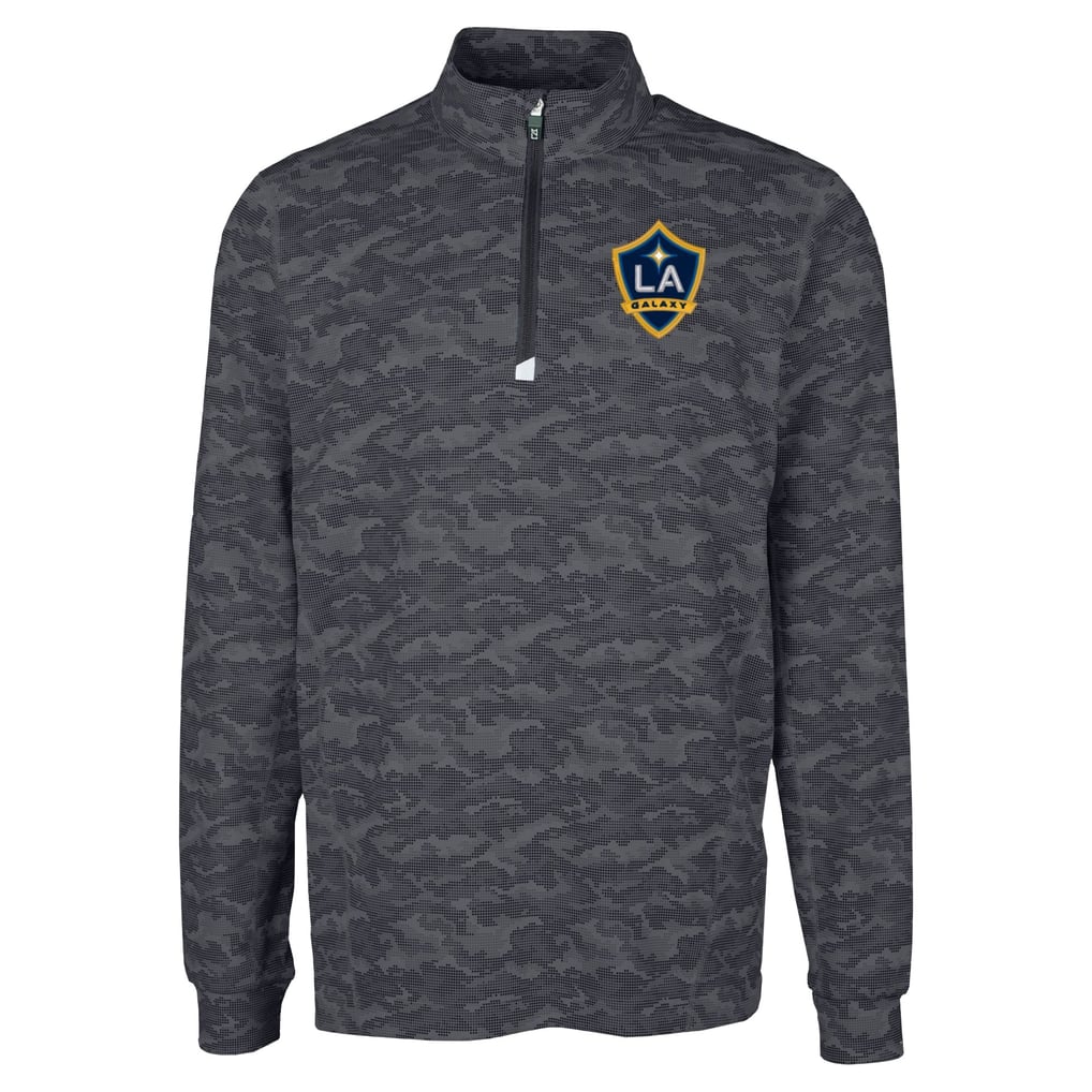  LA Galaxy Cutter & Buck Traverse Stretch Eco Camo Print Quarter-Zip Pullover Top - Black